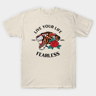 Fearless Tiger Head Tattoo T-Shirt